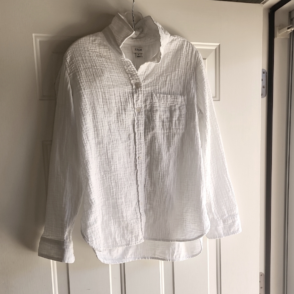 Womens J. Crew Gauze Button Up Shirt